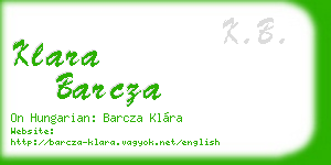 klara barcza business card