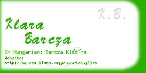 klara barcza business card